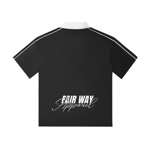 Contrast Collar Short-Sleeve Polo Shirt