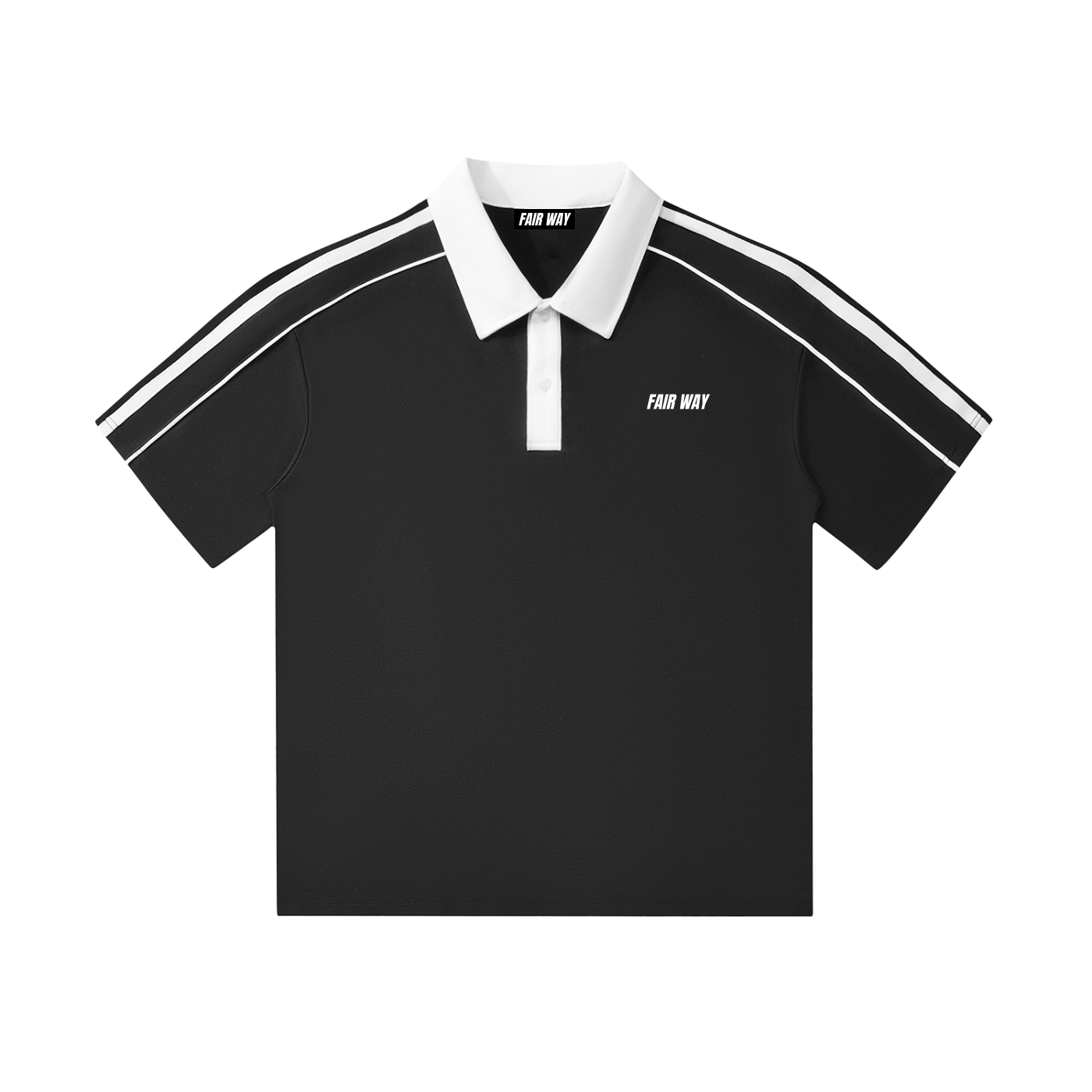 Contrast Collar Short-Sleeve Polo Shirt
